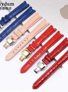 原厂代用飞亚达表带真皮女款心弦L588/L586/L590系列蝴蝶扣凹口手