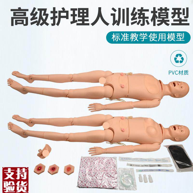 高级全功能护理人体模型男女导尿模型带内脏褥疮S口鼻插管吸痰洗
