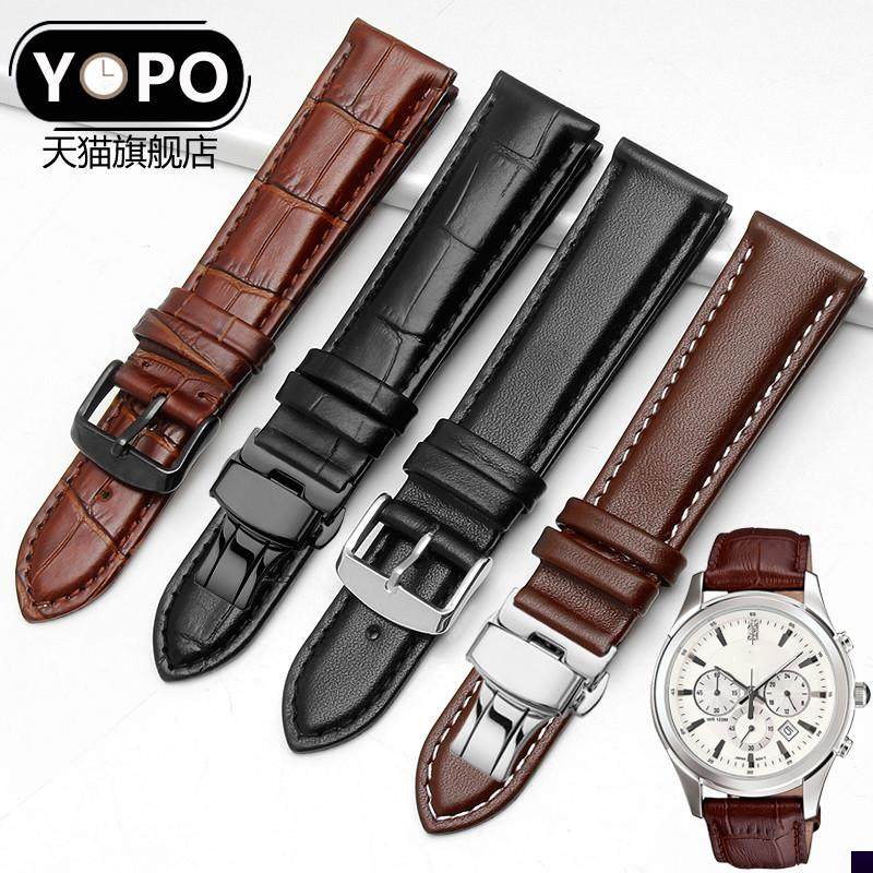 适用于真皮手表带CASIO卡西欧MTH-5001P-1375EFV-540500526黑色