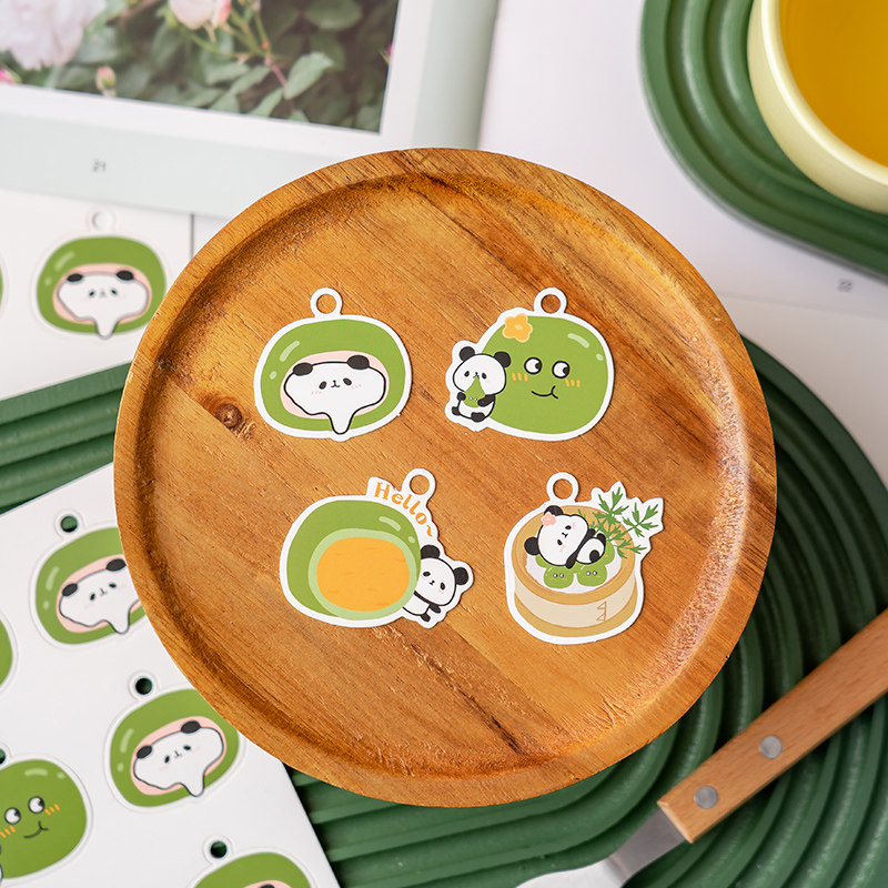 可爱卡通青团吊牌烘焙手工清明果包装礼盒子diy装饰卡片搭配贴