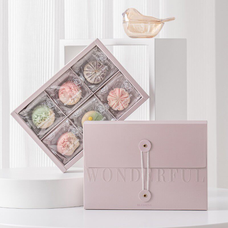 三八女神节教师节INS风流心6粒中秋月饼包装盒蛋黄酥饼干礼盒空盒