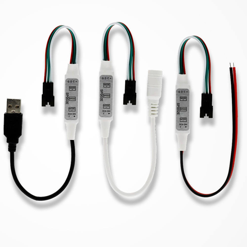 SP002E全彩灯带控制器2812/2811/1903/6812幻彩灯条流光按键调光