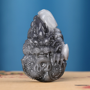 孤品大师工艺新疆和田玉龙行天下手把件龙腾盛世玉把玩件节日礼物