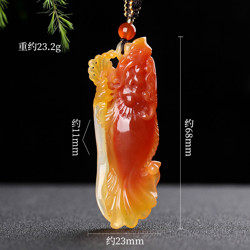 涵怡云南龙陵黄龙玉龙鱼吊坠