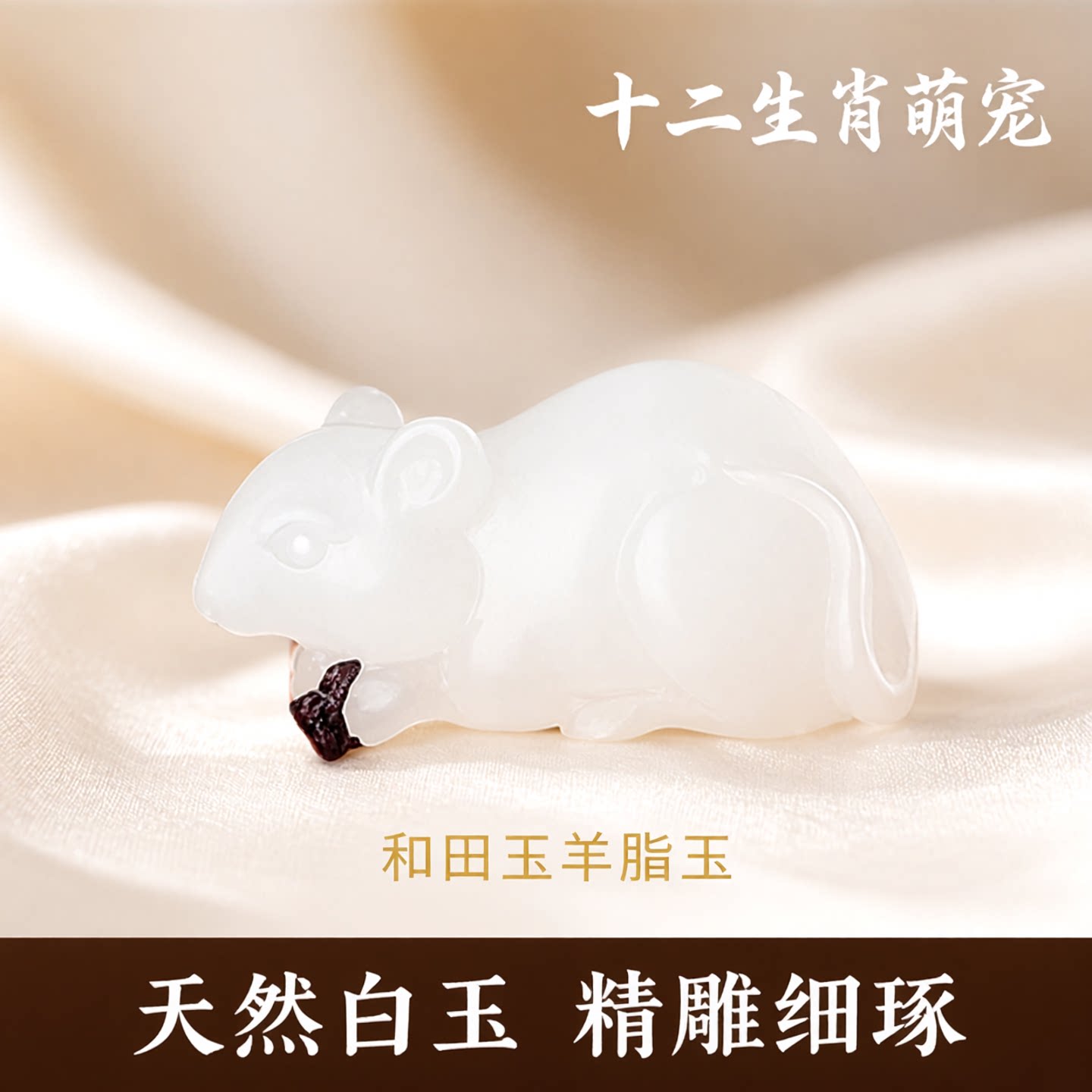 涵怡和田玉羊脂玉十二生肖吊坠