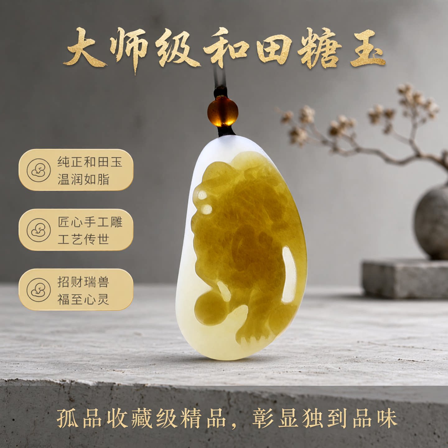 涵怡和田玉糖玉招财貔貅玉挂件
