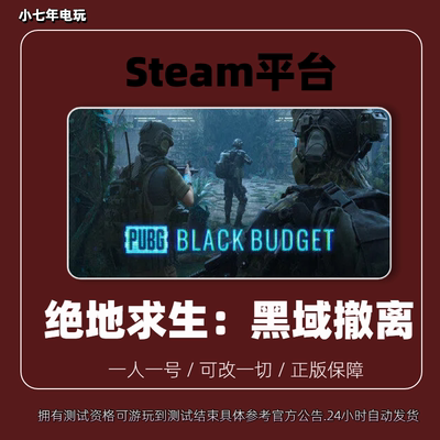 Steam平台PUBG：黑色预算内测资格Project Black Budget成品号