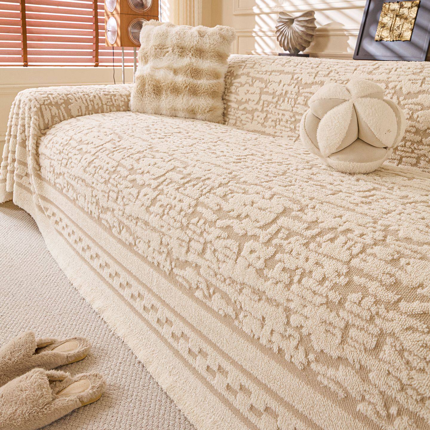 冬季加厚保暖坐垫套罩毛绒沙发盖布巾一整张高级感防滑全盖沙AQ96