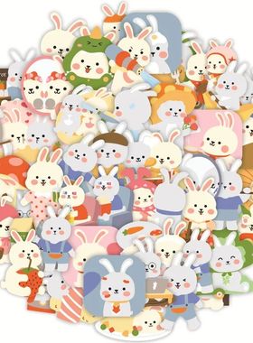 2024 100PCS Cute Little White Rabbit Stickers For Waterproof