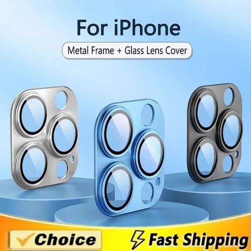 Metal Camera Lens Protector Glass For iPhone 14 11 12 13 15