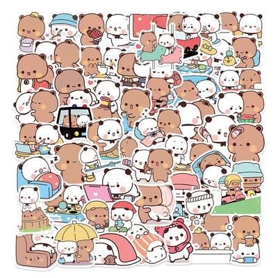 50PCS Cartoon Anime Kawaii Bear And Panda Stickers