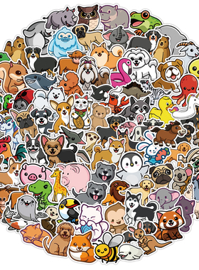 100PCS Cute Cartoon Animal Stickers Motorcycle Luggage