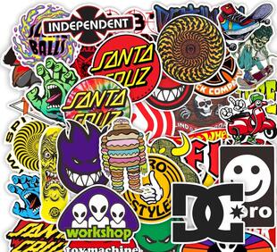 50pcs NEW cool skateboard fashion Stickers For Suitcase