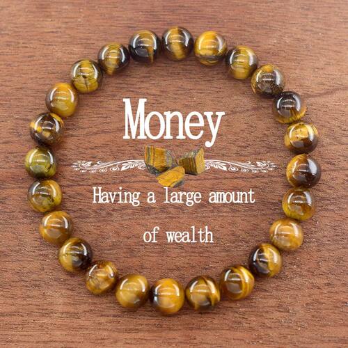 5A Natural Yellow Tiger Eye Bracelets Men Women Charm Beads