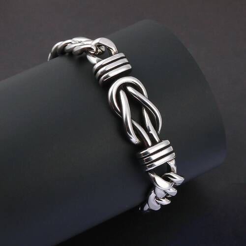 1PC Stainless Steel True Love Knot Bracelet for Men Chain