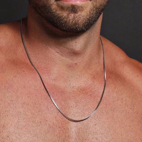 1/2/3MM Thin Chain Necklace for Men Women,Stainless Steel
