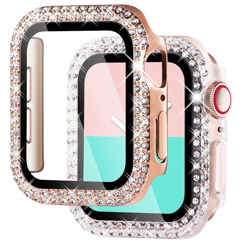 Diamond Case For Apple watch Cover 45mm 41mm 44mm 40mm