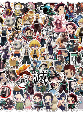 100Pcs/Set Anime Demon Slayer Graffiti Stickers for Laptop