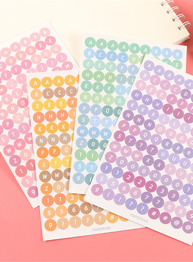 3/4/6 Sheets Alphabet Letter Sticker Kawaii Cute Love Heart