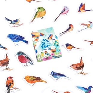 46 Pcs Kawaii Birds Stickers For Kids Scrapbook Stickers