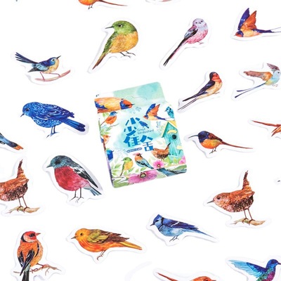 46 Pcs Kawaii Birds Stickers For Kids Scrapbook Stickers