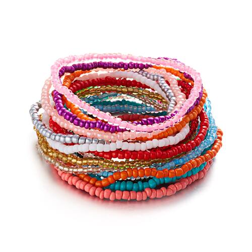 16/20 Pcs/set Bohemian Colorful Rice Beads Bracelets for