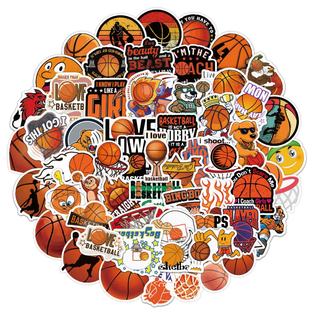 100pcs Basketball Stickers Cute Ball Decals motion DIY