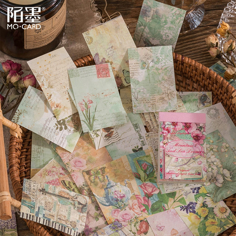 2024 50 Sheets Vintage Paper Sticker Book Diy Diary Planner