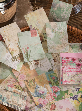 2024 50 Sheets Vintage Paper Sticker Book Diy Diary Planner