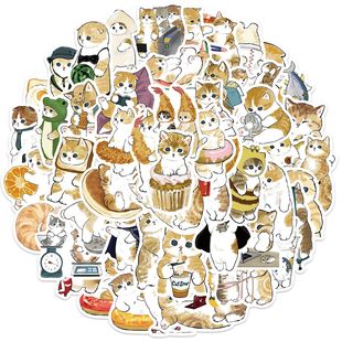 Cute Cat Stickers | 64 PCS | Vinyl Waterproof Stickers for