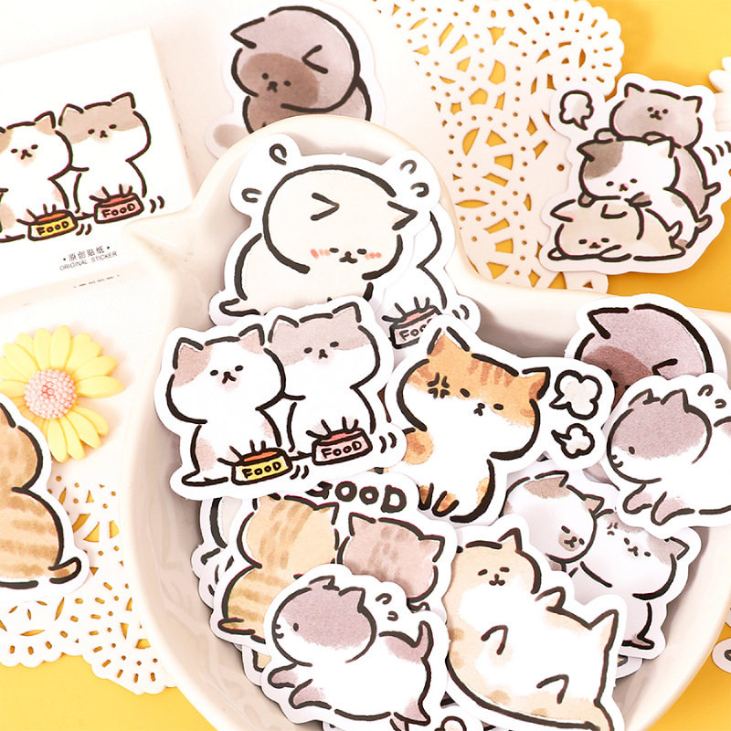 45pcs/Box Kawaii Anime Cat Anime Wish Stickers DIY Hand