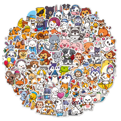 50pcs Kawaii Forest Animal Anime Cat Dog Graffiti Stickers