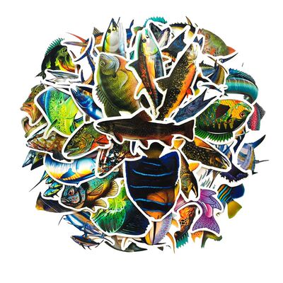 50PCS Outdoor Fishing Stickers For Waterproof Decal Laptop
