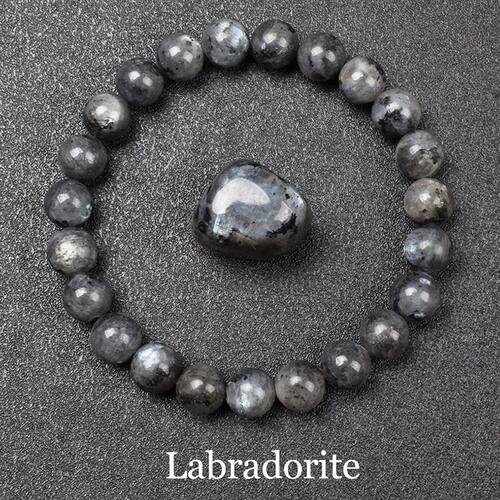 Natural Black Labradorite Beads Bracelet Men Women Real