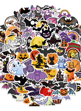 100pcs Halloween bat ghost Cute Cartoon Stickers Decals DIY