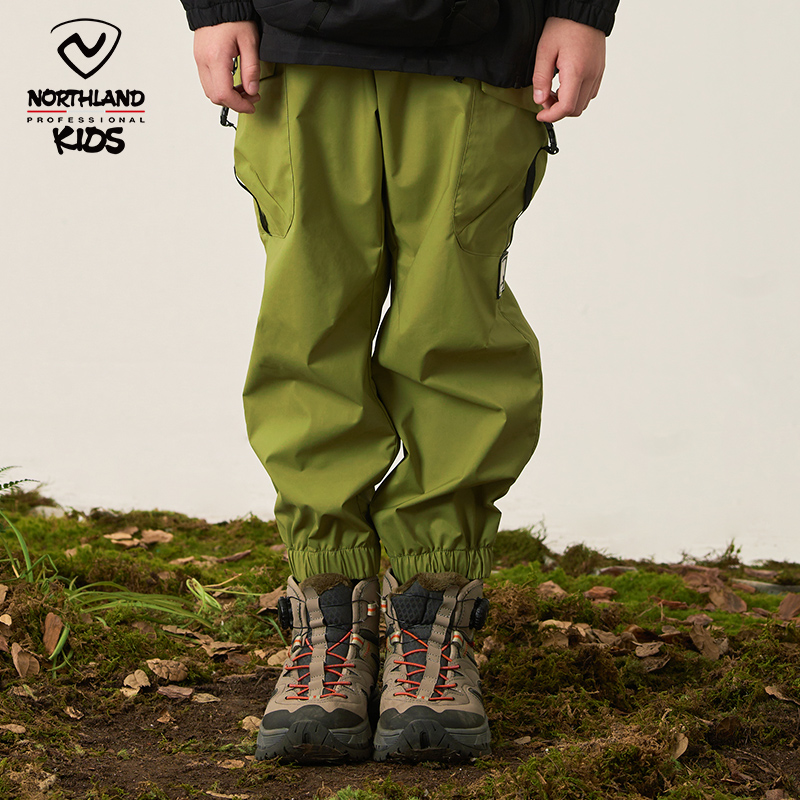 NORTHLAND冲锋裤防泼水户外徒步工装裤男童防风登山裤束脚长裤