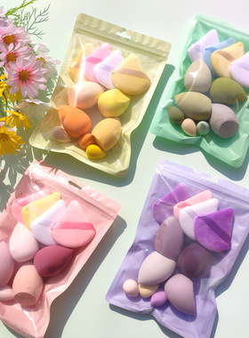 马卡龙袋多巴胺美妆蛋植绒粉扑超值组合套装不吃粉迷你彩妆蛋