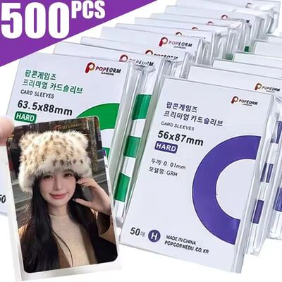 50-500Pcs Kpop Card Sleeves HD Transparent Kpop Idol Card