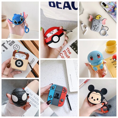Cute Cartoon Earphone Case For Airpods 2 1 Case Wireless Bluetooth Headphones Case Cute Minnie