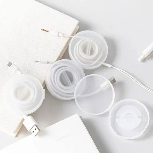 1/2/3pcs Rotatable Transparent Cable Winder Box Portable