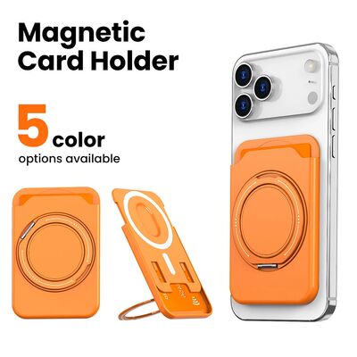 360 Rotating Ring Stand Magsafe Wallet Slot Card Holder