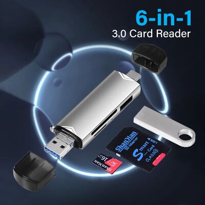 6 In 1 Multifunction USB 3.0 Card Reader U Disk