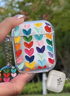 Art Heart Flowers Case For Apple AirPods 1 2 3 Pro 2nd Bluetooth Headphone Cover Silicone Soft Cover