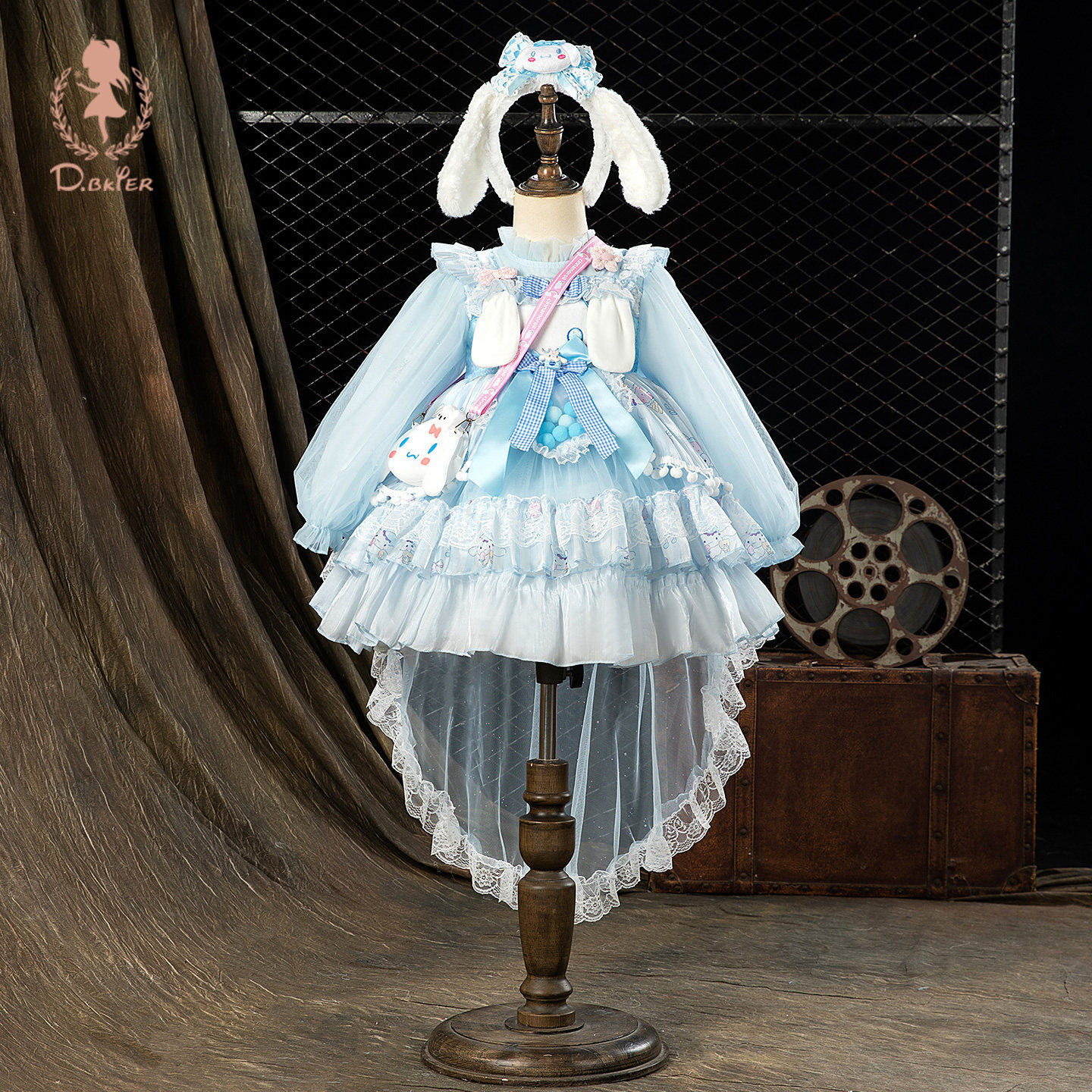 sesameclub女童洛丽塔公主裙儿童日常可穿玉桂狗衣服生日礼服裙子