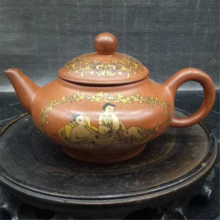 厂价供应 多款紫砂壶 精美宜兴手绘欢喜图紫砂壶