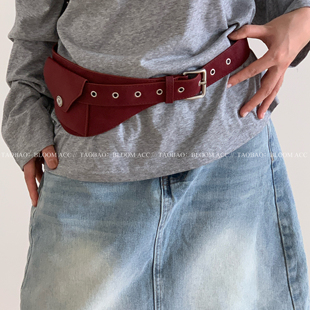 韩国ins风新款一体腰带包腰封质感磨砂皮革腰带连衣裙裤子配饰带