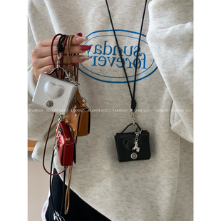 PU皮耳机包零钱包挂坠项链时尚 时尚 毛衣链 简约个性 ins风博主同款