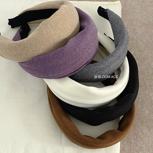 紫色绒面！软糯糯的针织宽边秋冬发箍发卡超宽发带发卡头饰发饰女