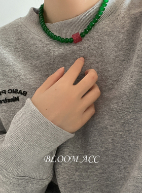 小众碧玺石国潮风项链