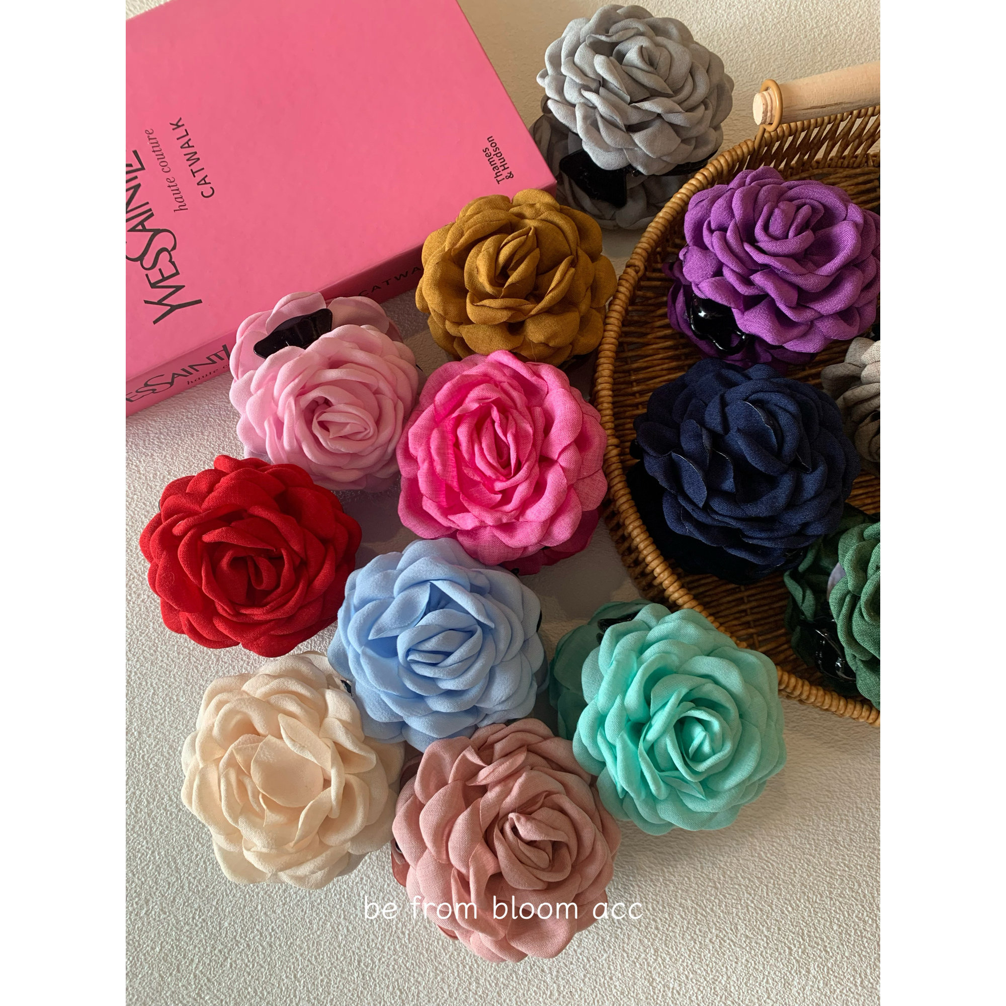 玫瑰花朵抓夹发夹甜美氛围感